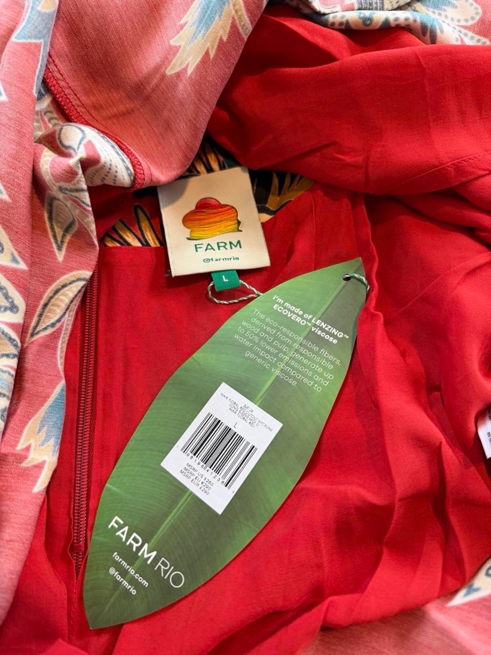 NWT FARM RIO Red Maxi Floral Cutout Midi Dress - Picture 8 of 16